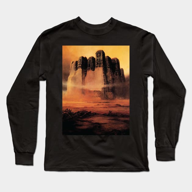 zdzislaw beksinski - Zdzisław Beksiński notre Dame Long Sleeve T-Shirt by QualityArtFirst